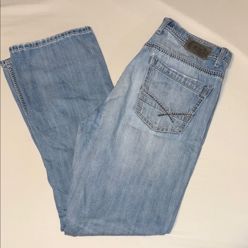 Buckle Blue Straight Jeans Classic Style